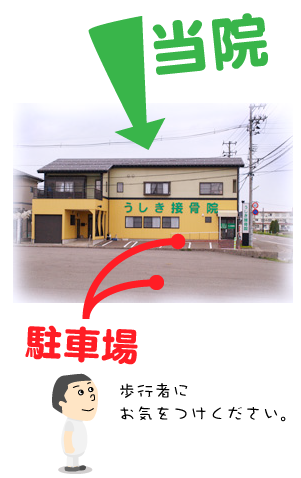 うしき接骨院,駐車場,説明